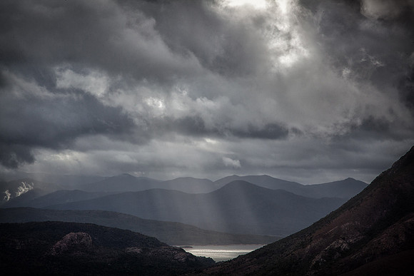 View from Linda Valley down to Lake Burbury Tasmania